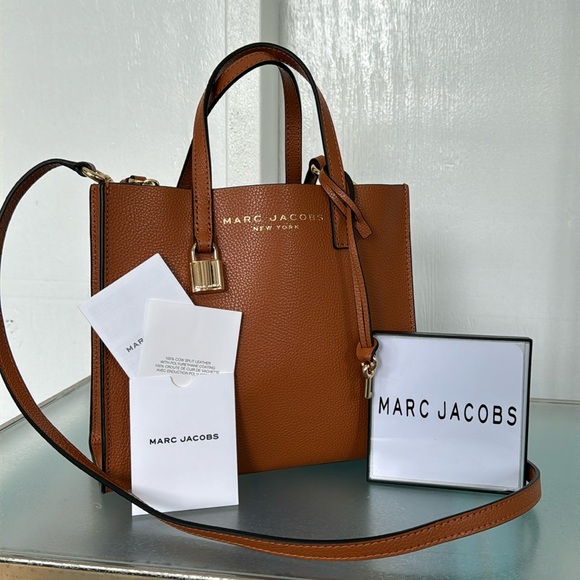 Marc Jacobs Handbags - Marc Jacobs Mini Grind Tote Crossbody Coated Pebbled Leather Bag NWOT